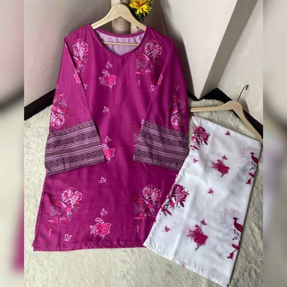 Digital Printed Swiss Lawn 2 Piece Suit – Shirt & Trouser | Soft Swiss Lawn Fabric I Design 8