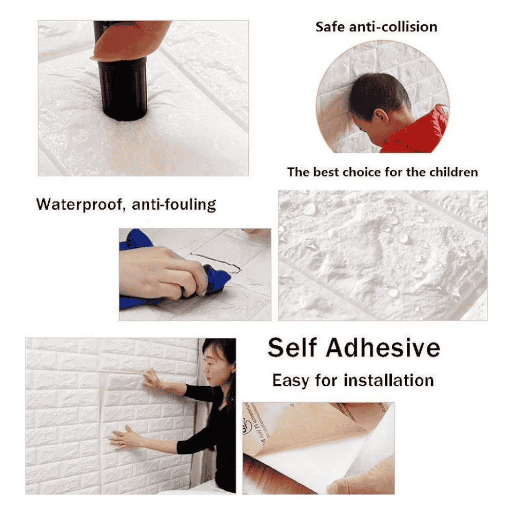 mage showcasing key features of 3D brick wall stickers