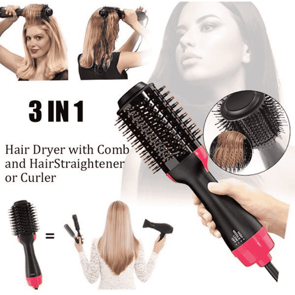 Hair dryer brush with detachable comb