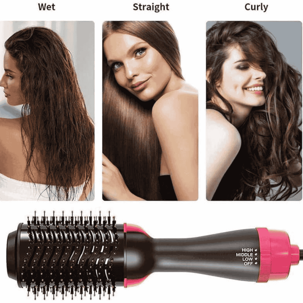 Styling options: wet, straight, and curly hair