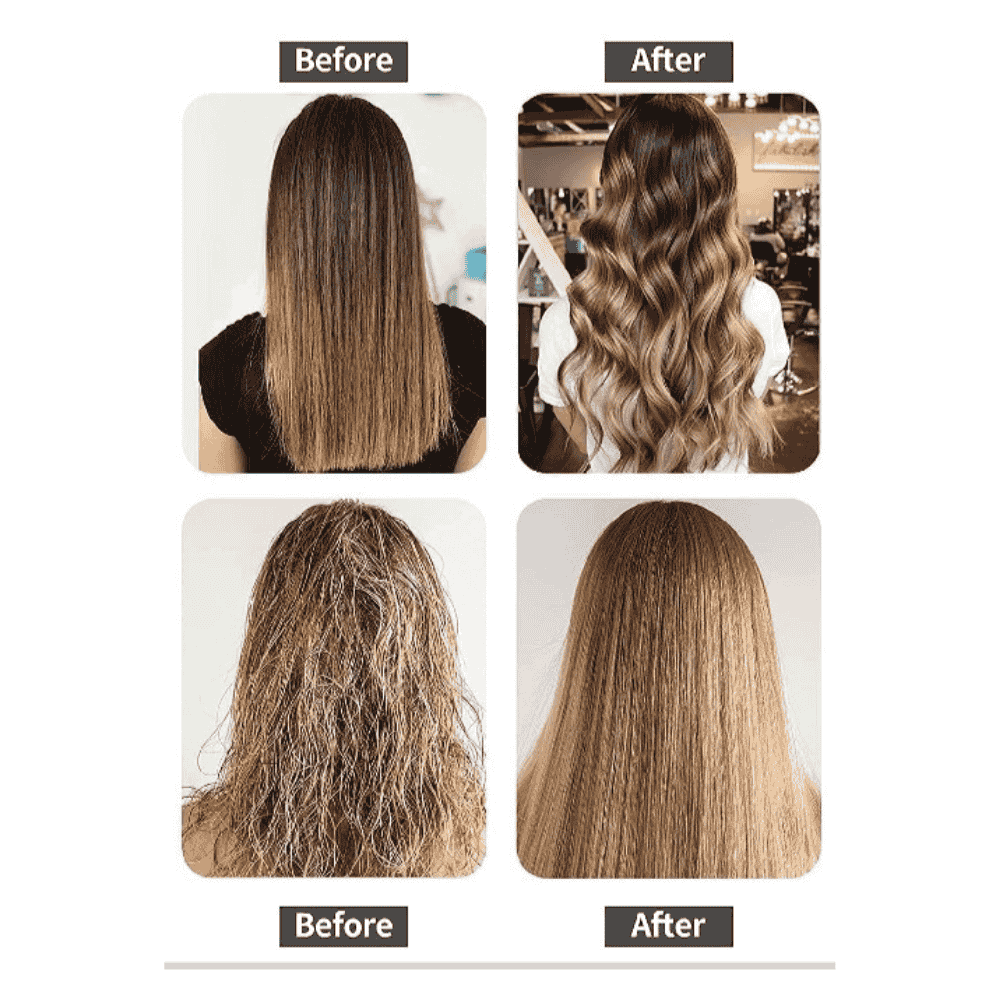Before and After Hair Styling with 5-in-1 Hot Air Styler