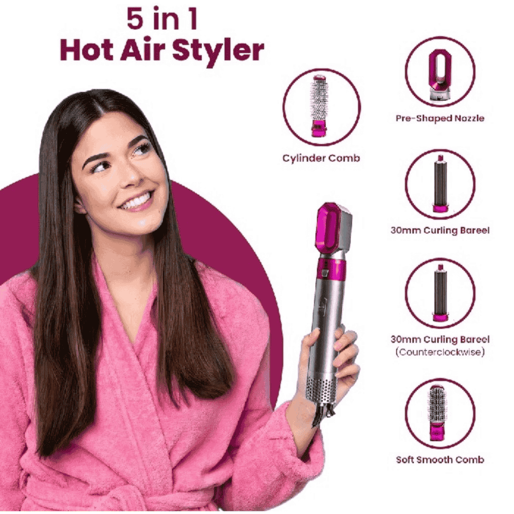 5-in-1 Multifunctional Hot Air Hair Styler in Action