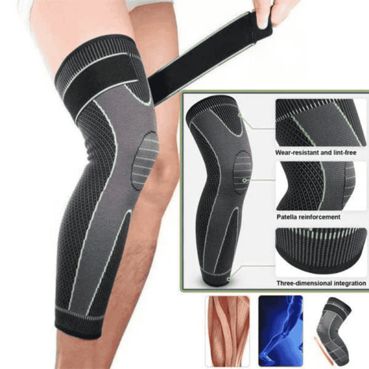 Detailed texture of leg knee sleeve with breathable fabric