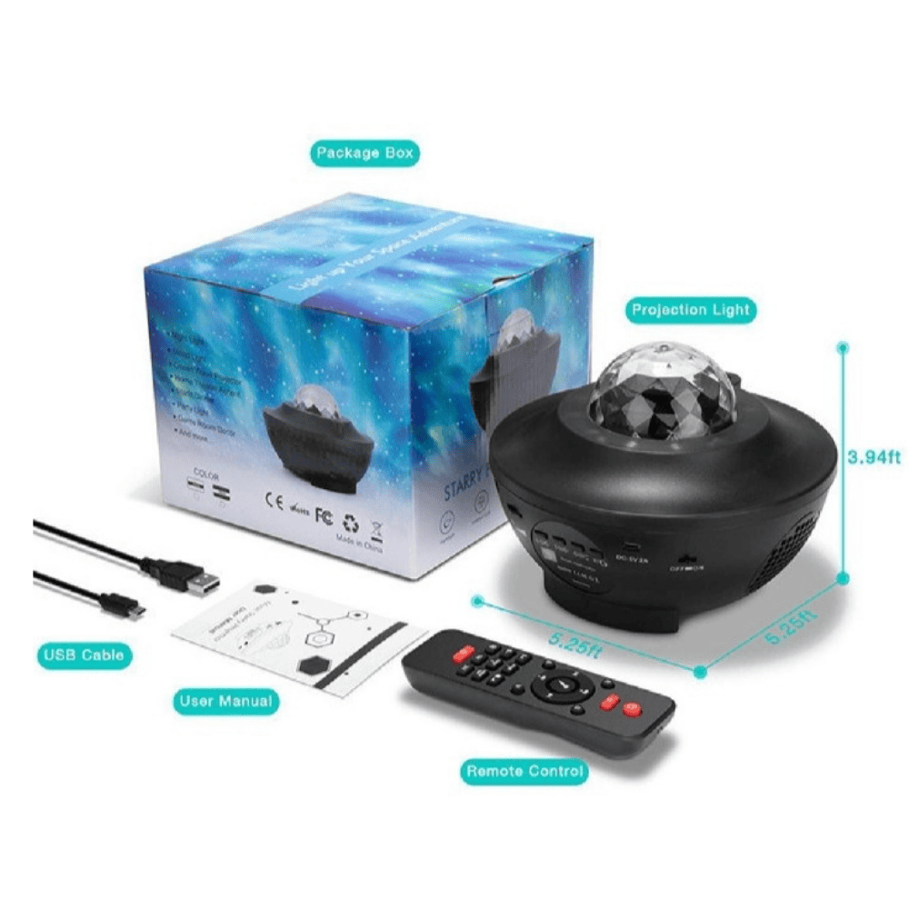 Smart Night Light Projector – Rotating Galaxy Light with Timer & Remote