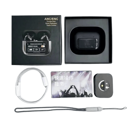 LED battery screen on charging case