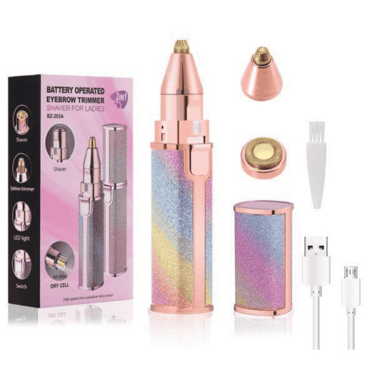 Flawless 2 in 1 Eyebrow Trimmer – Precision Hair Removal Tool with USB Charging