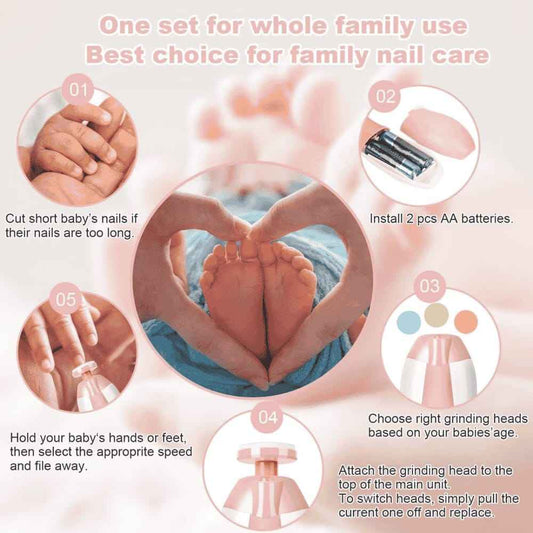 Baby Electric Nail Grinder – Gentle & Safe Nail Trimmer for Newborns