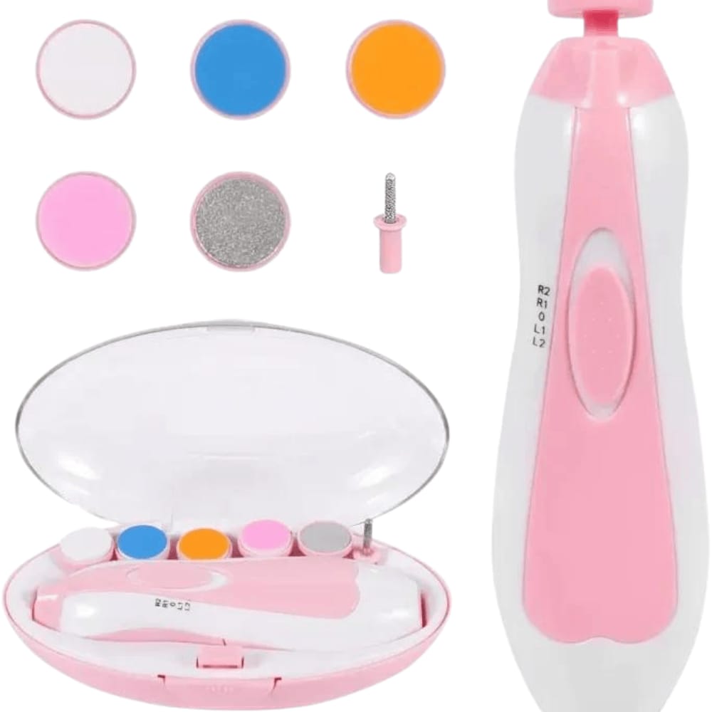 Full view of pink baby nail grinder