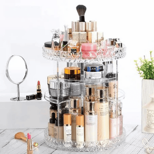 Top-rated 360° jewelry organizer with rotating design.