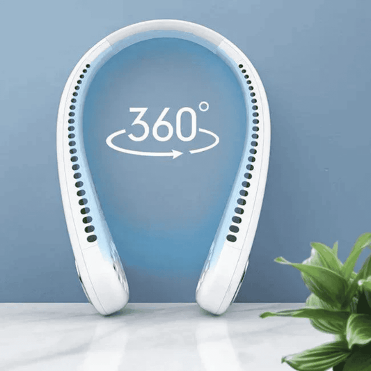 Bladeless Portable Rechargeable Neck Fan – 3 Speed Cooling