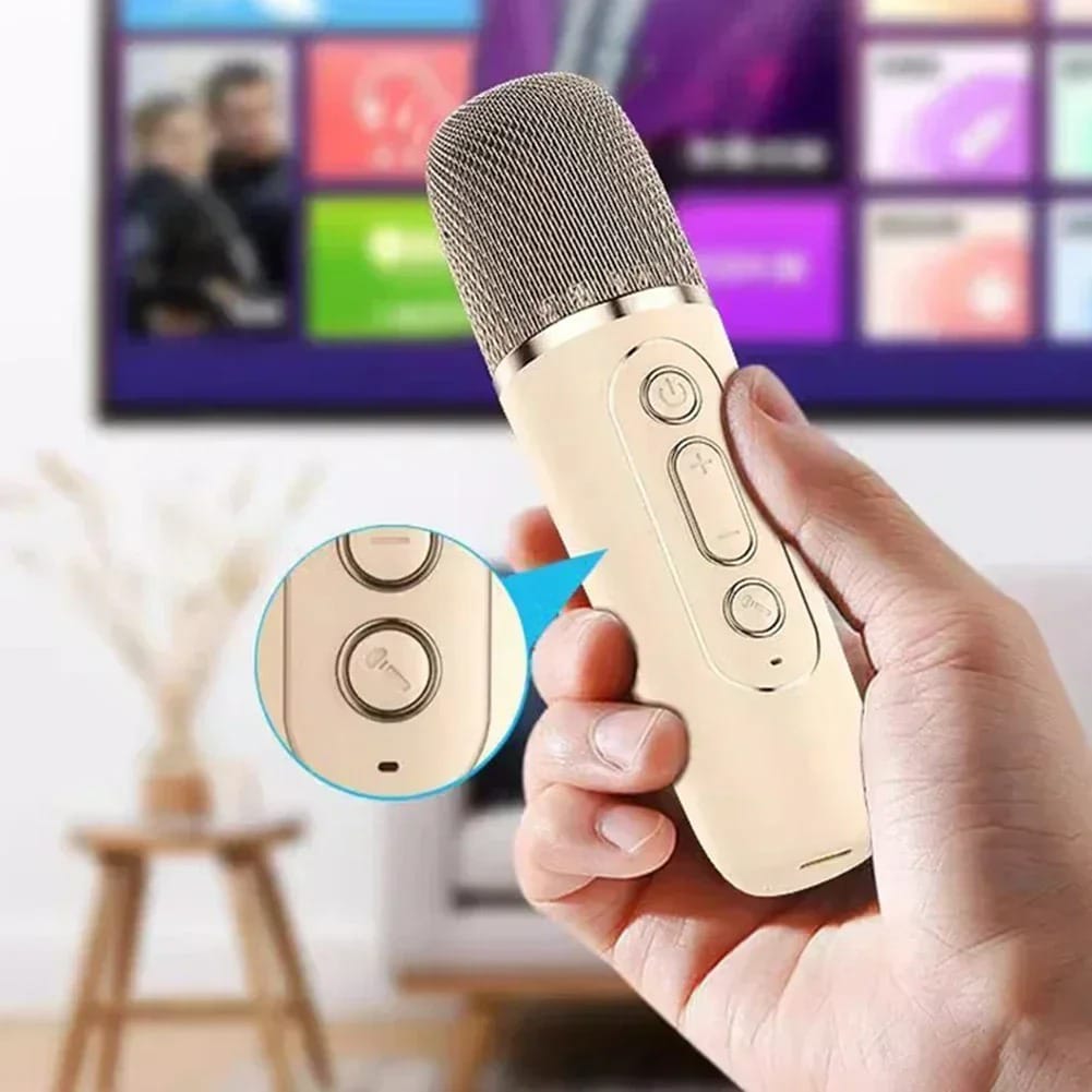 Detailed close-up of the included wireless mic