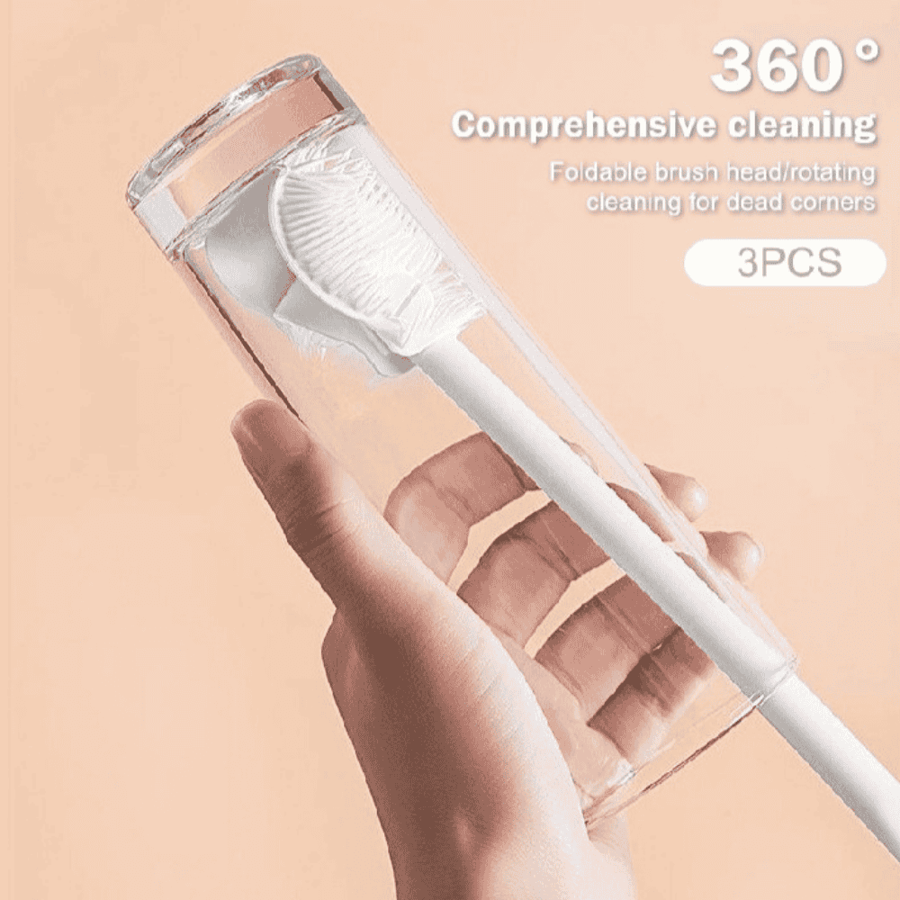 Full view of the food-grade silicone bottle cleaning brush