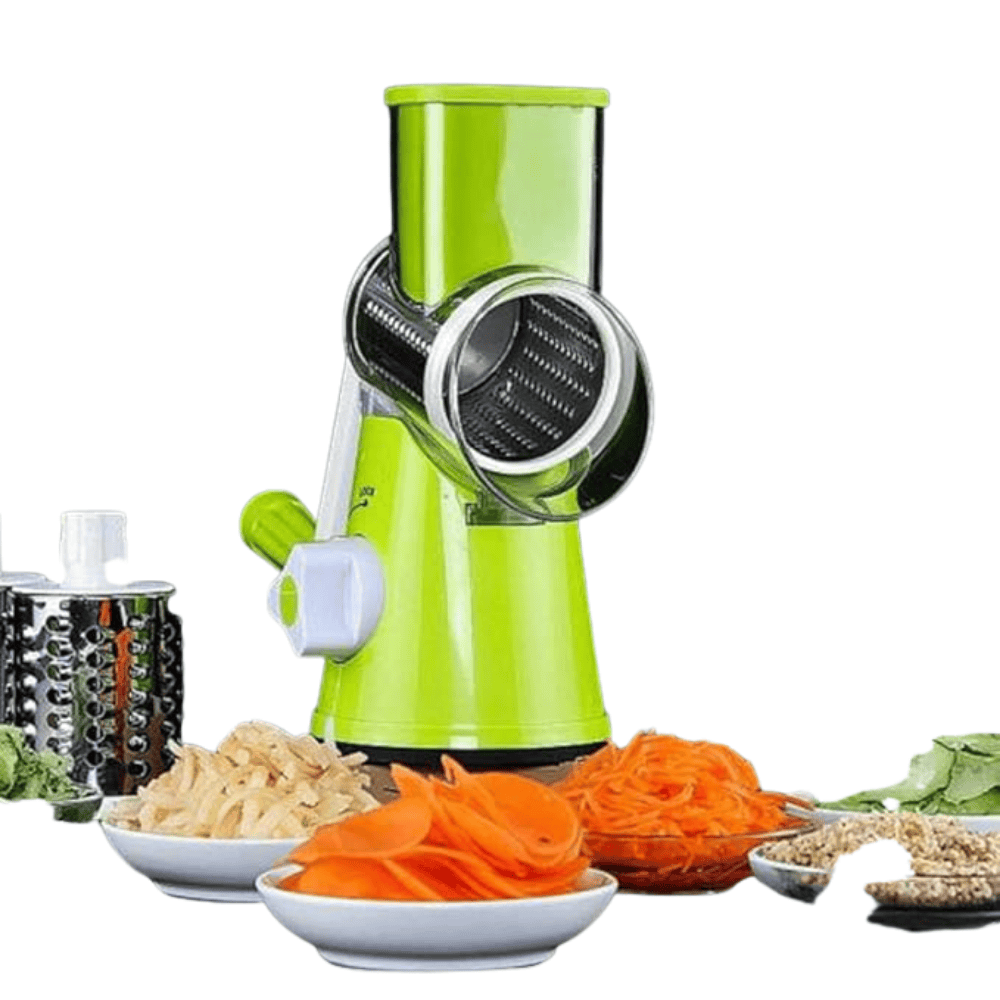 Slicing vegetables using rotary cheese grater