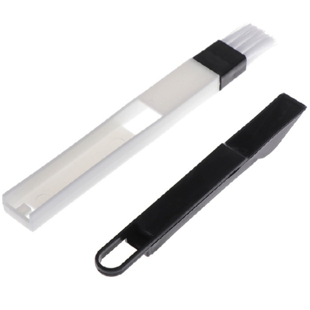 Side and front angles of the cleaning brush with cover