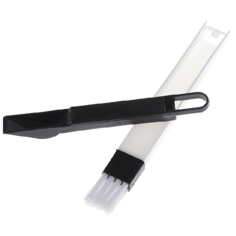 2-in-1 cleaning brush with protective cover attached