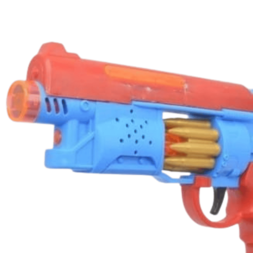 Close-up front image of the toy gun with detailed buttons