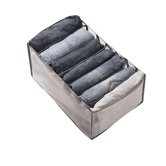 Front view showcasing the 7 compartments of the organizer