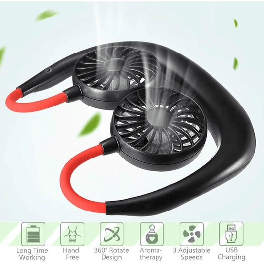 Rechargeable Neck Fan – Hands-Free Wearable Cooling Fan with USB Charging
