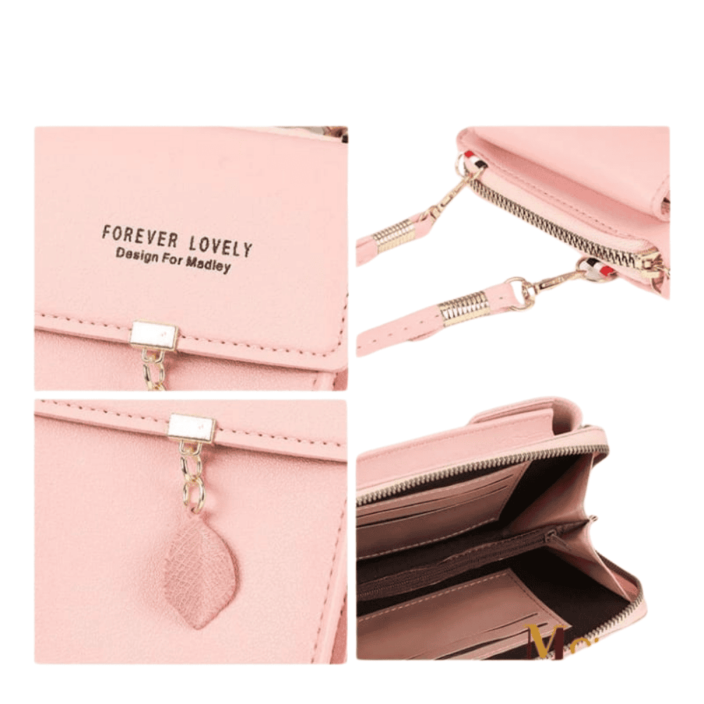 closeup-view of clutch material and stitching details