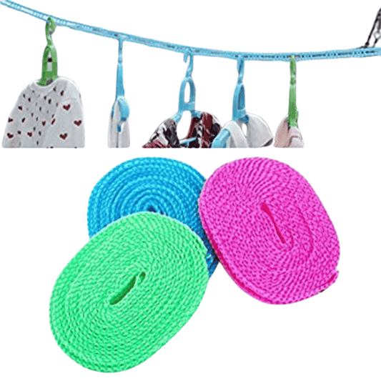 Clothesline laid out to display its full length and design