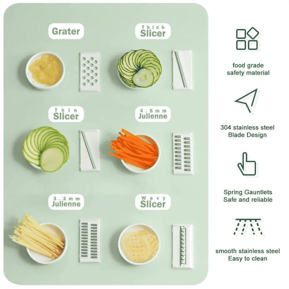 Using the cutter to slice vegetables directly into container