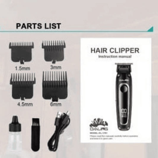 DALING DL-1761 clipper with included combs and accessories
