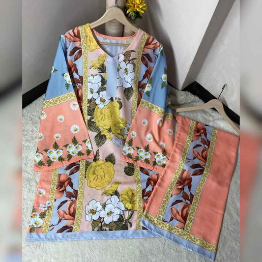 Digital Printed Swiss Lawn 2 Piece Suit – Shirt & Trouser | Soft Swiss Lawn Fabric I Design 3