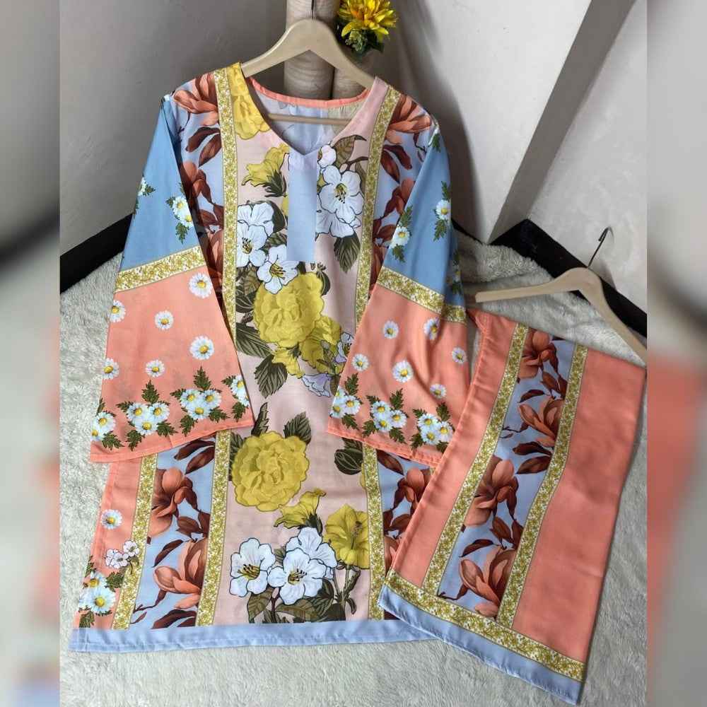 Digital Printed Swiss Lawn 2 Piece Suit – Shirt & Trouser | Soft Swiss Lawn Fabric I Design 3