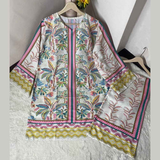 Digital Printed Swiss Lawn 2 Piece Suit – Shirt & Trouser | Soft Swiss Lawn Fabric I Design 9