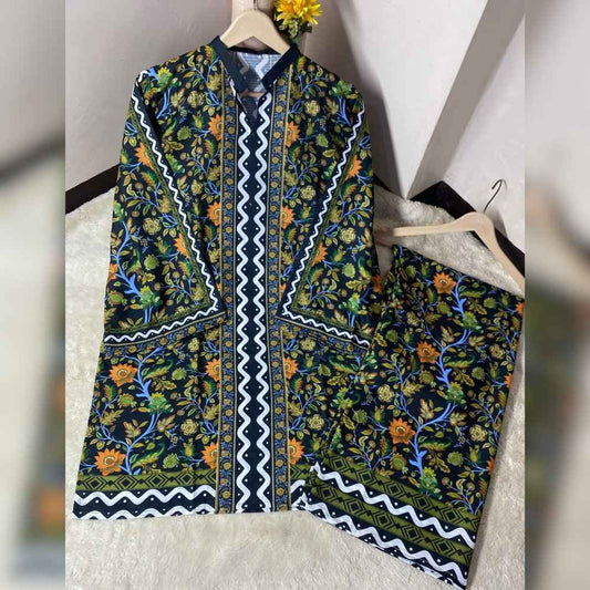 Digital Printed Swiss Lawn 2 Piece Suit – Shirt & Trouser | Soft Swiss Lawn Fabric I Design 12