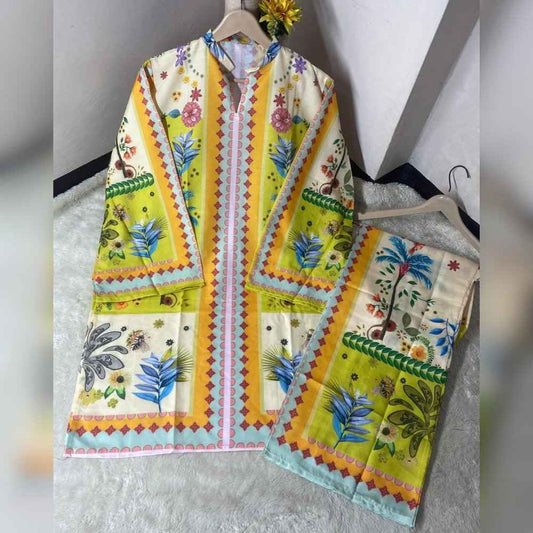 Digital Printed Swiss Lawn 2 Piece Suit – Shirt & Trouser | Soft Swiss Lawn Fabric I Design 17