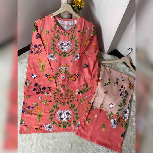 Digital Printed Swiss Lawn 2 Piece Suit – Shirt & Trouser | Soft Swiss Lawn Fabric I Design 25