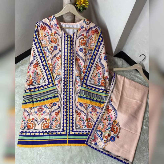 Digital Printed Swiss Lawn 2 Piece Suit – Shirt & Trouser | Soft Swiss Lawn Fabric I Design 30