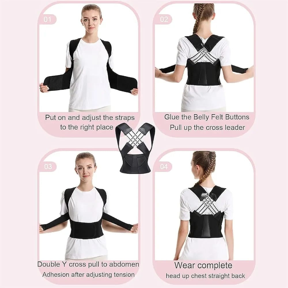 Adjustable Posture Corrector Belt with Spine Support and Shoulder Strap
