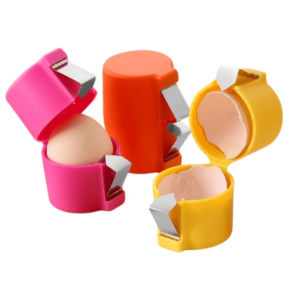 Full image showcasing the egg shell opener in use