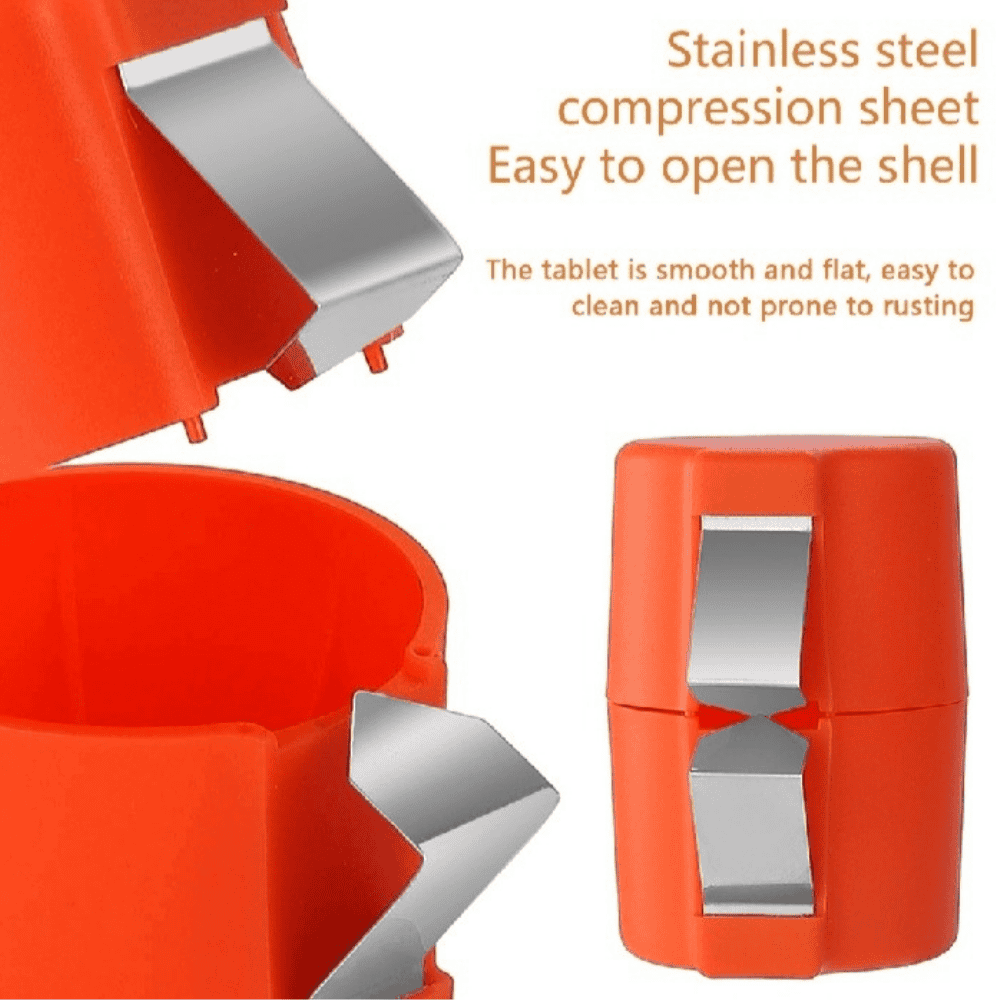 Detailed view of the egg opener's structure and material