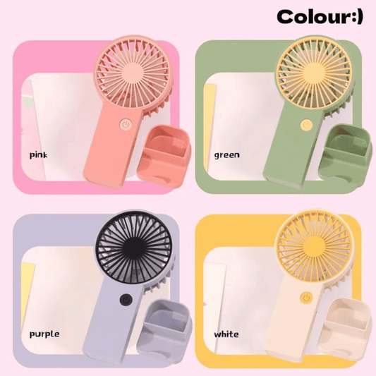 Mini USB Rechargeable Fan – Handheld & Desktop Dual Use