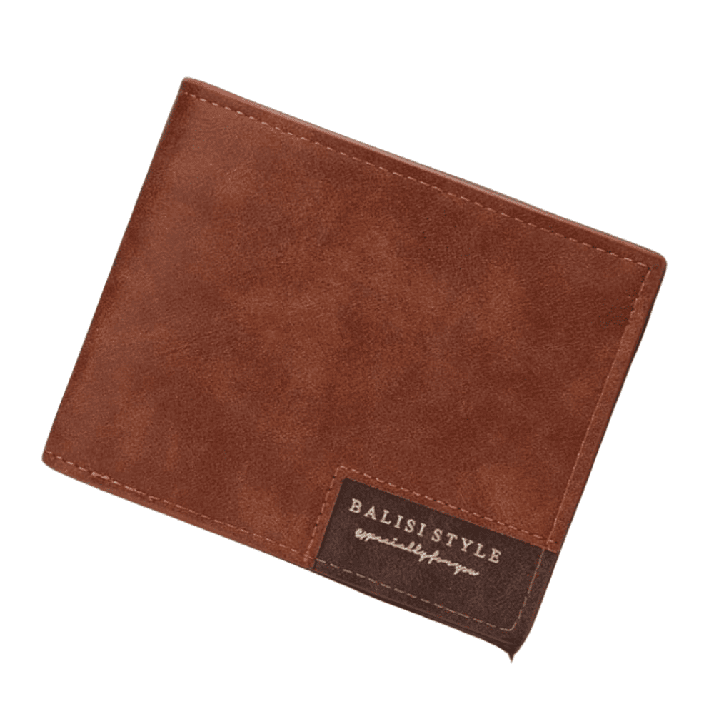 front-look showing the closed wallet front in a formal setting
