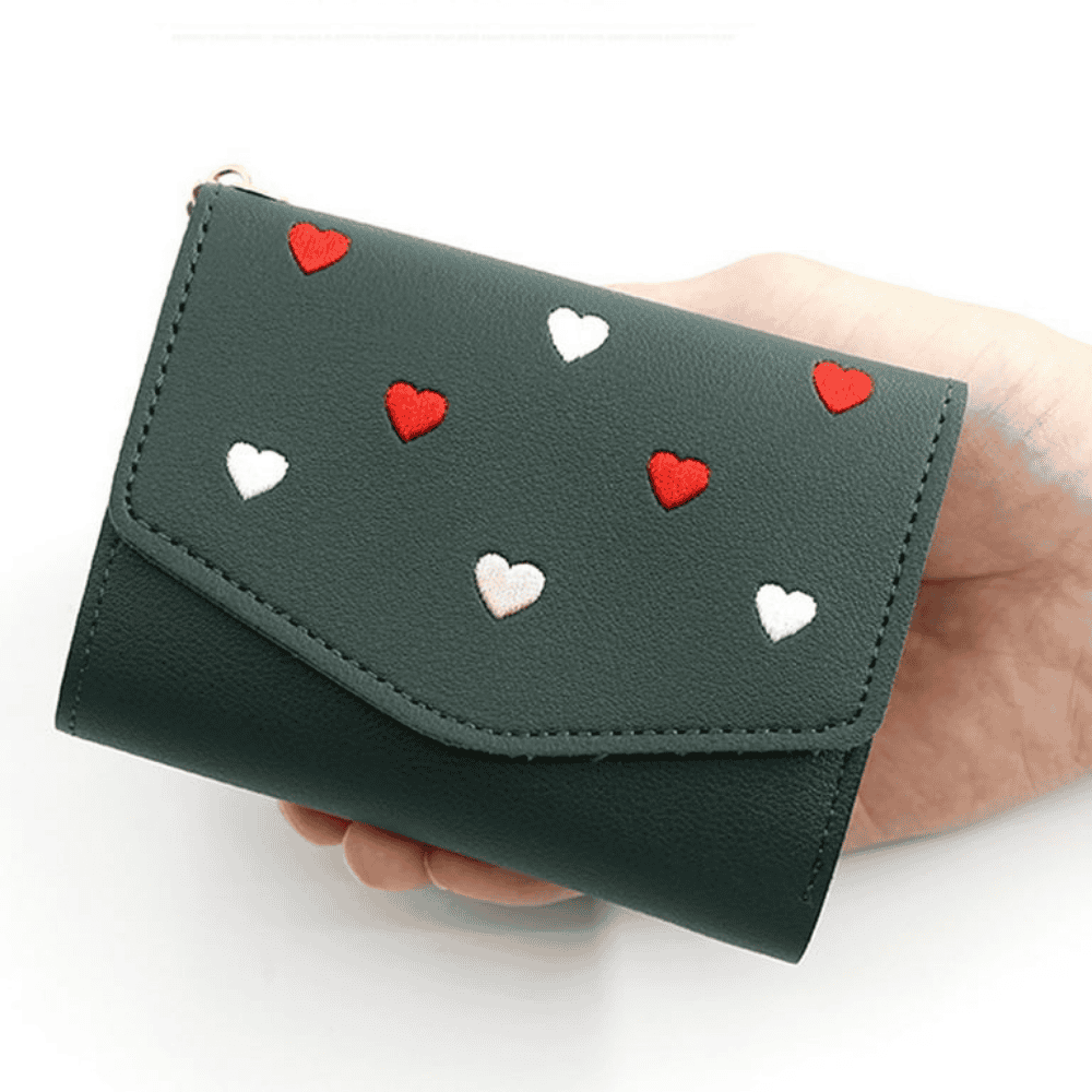 front-picture of Ladies Flower Wallet highlighting design and closure