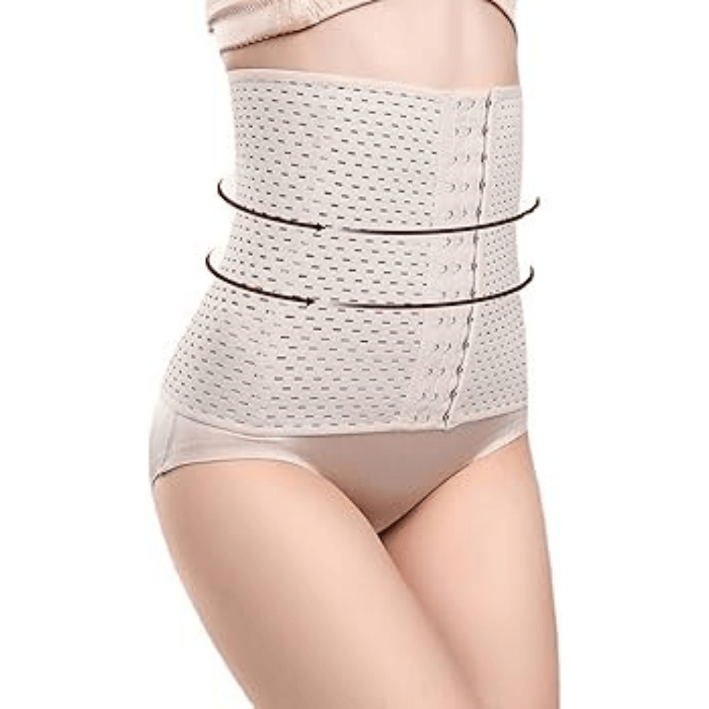 full-view of complete M+ belly shaper showing coverage and fit