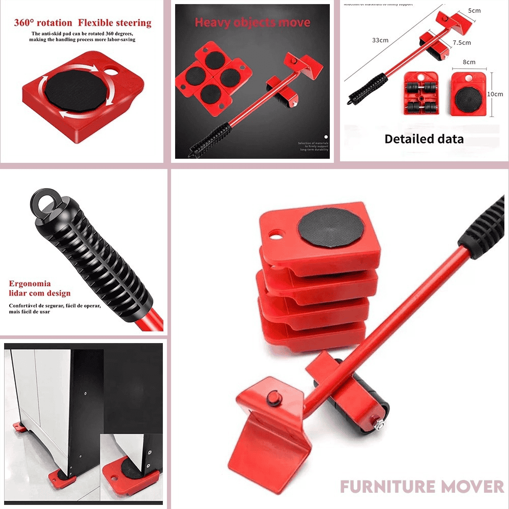 Detailed close-up of each part in the moving kit
