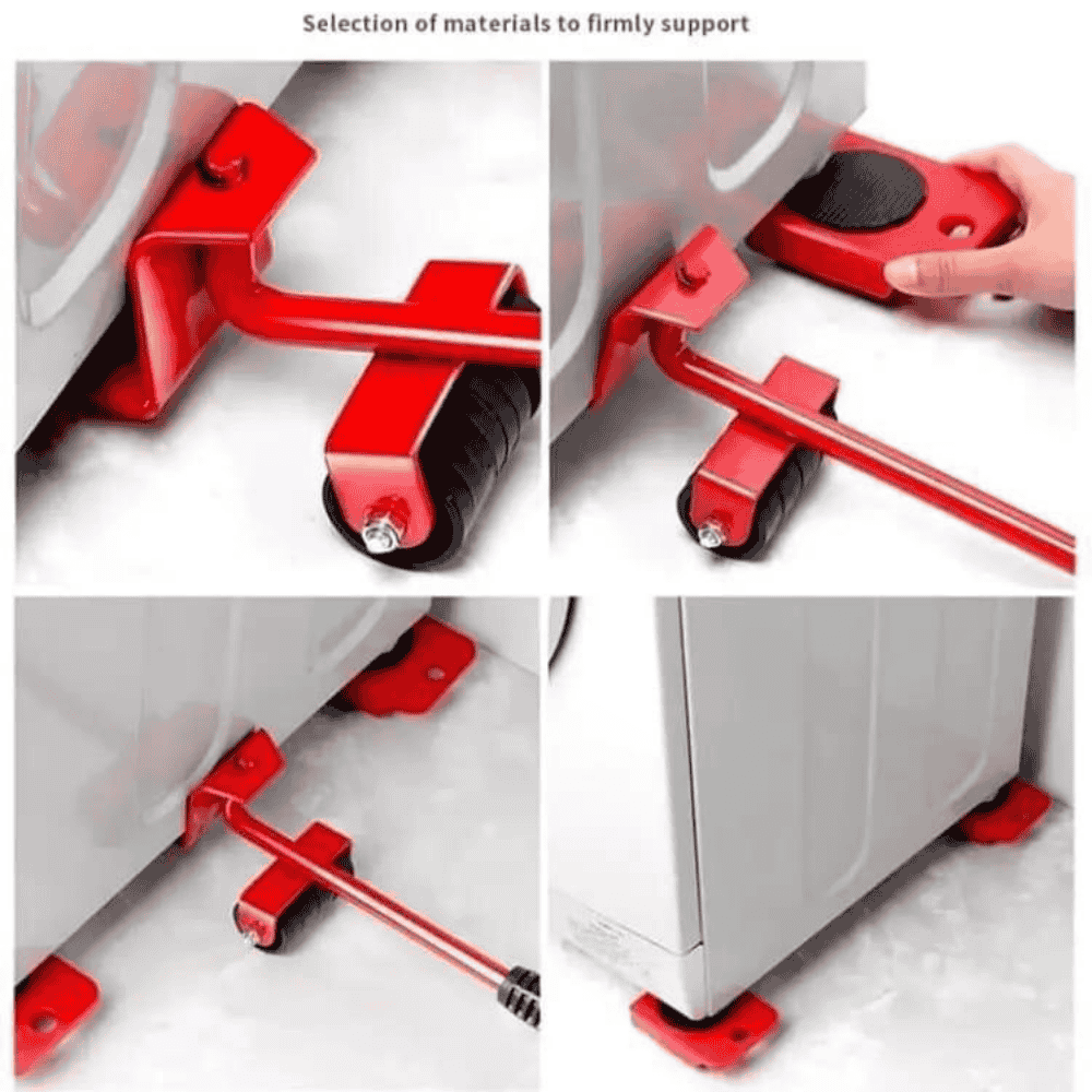 Front view of tools included in the furniture moving set