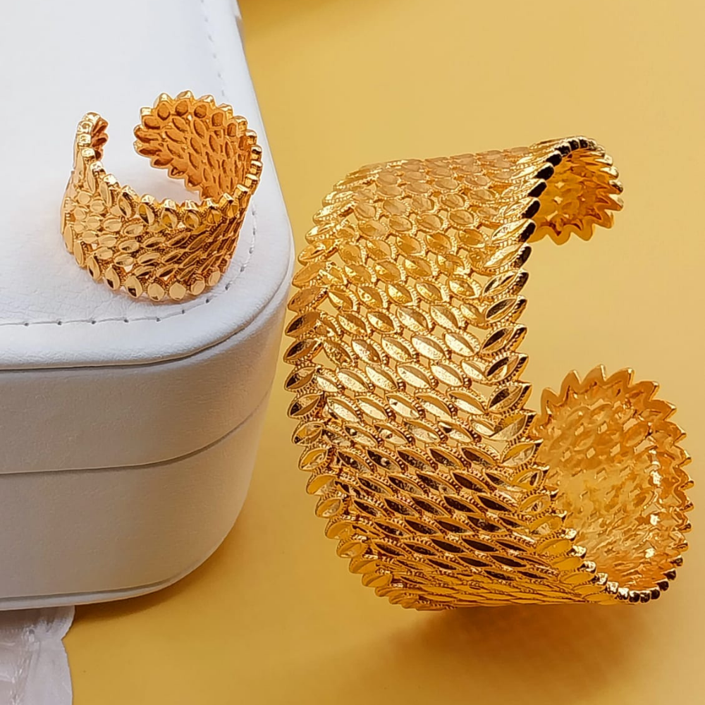 Elegant China gold bangle and ring combo - Design 3