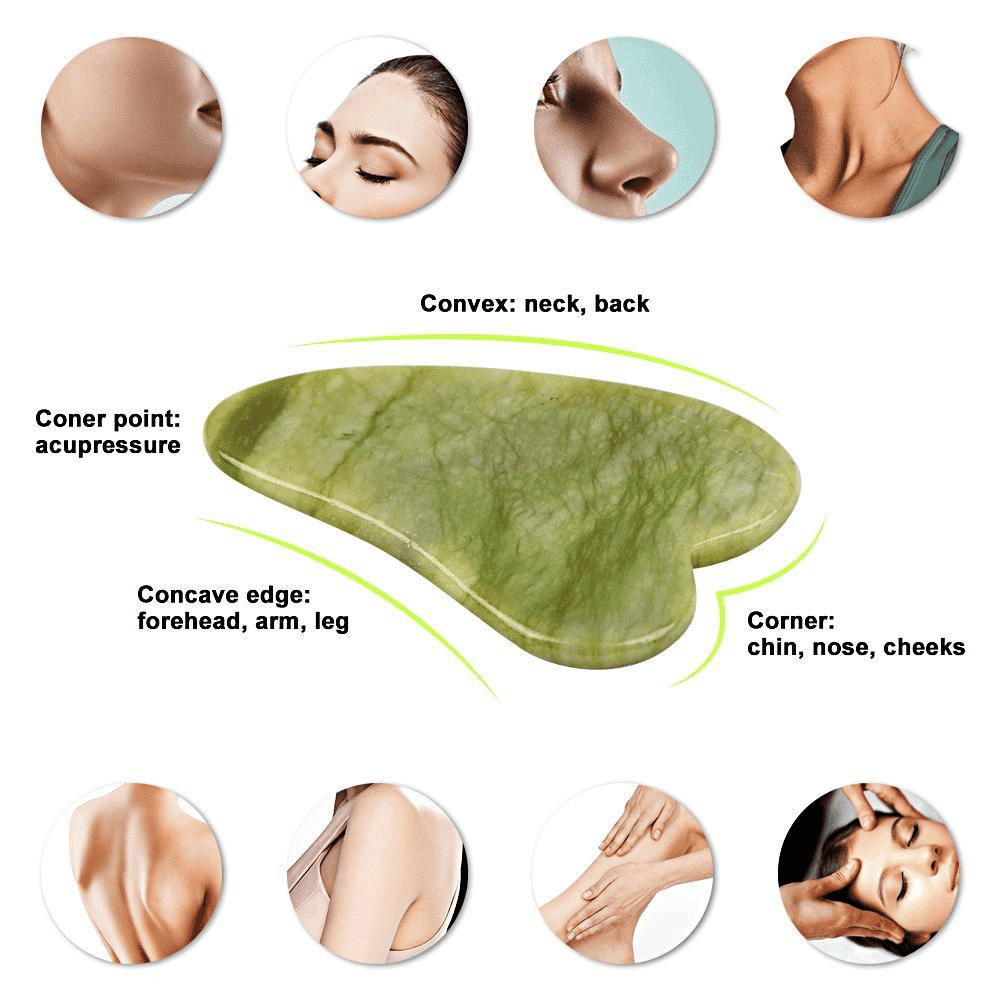 Detailed image of the Gua Sha tool's design and texture