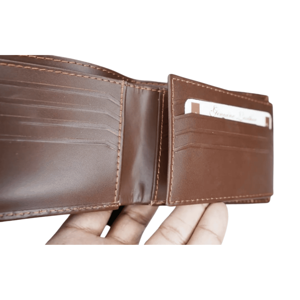 inside-look showing multiple compartments and card holders