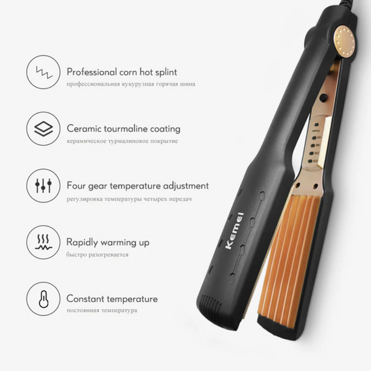 Front view of the Kemei KM 472 Hair Straightener
