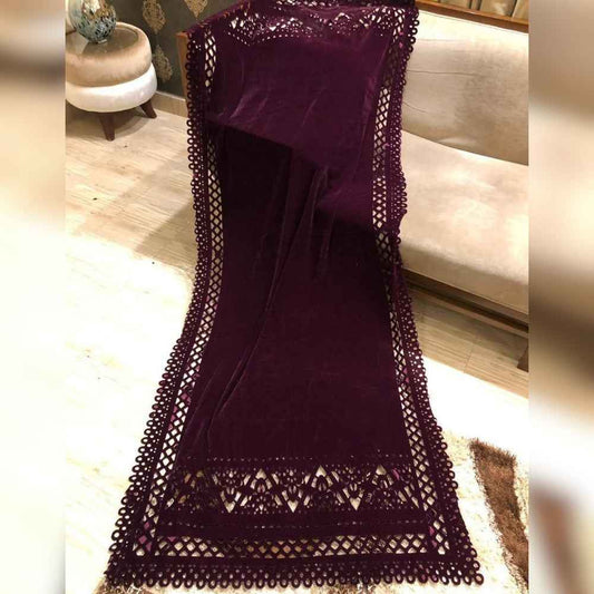 Laser Cutwork Velvet Shawl for Women | Premium Velvet Fabric Micro 5000
