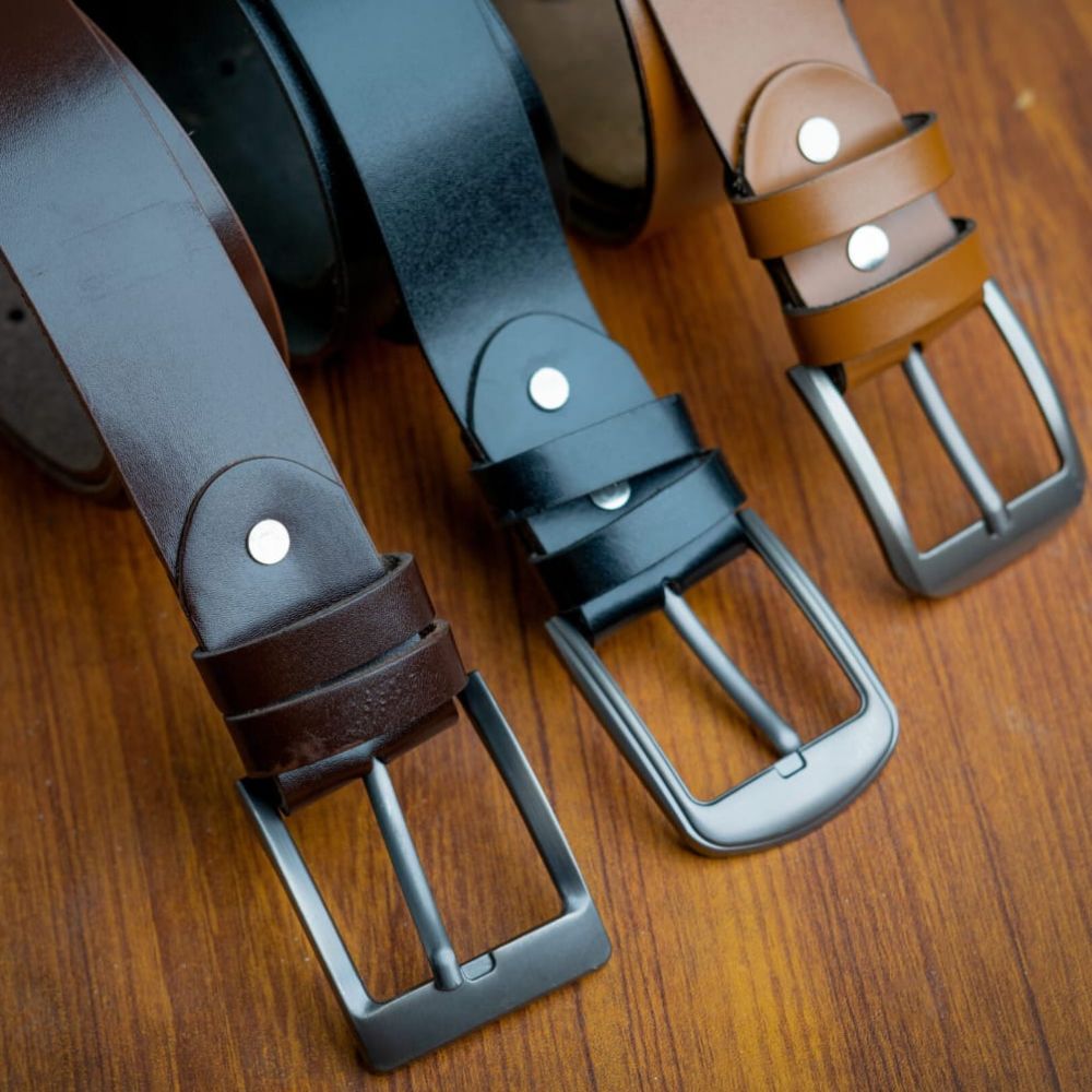High Quality Leather Belts – Black, Brown & Camel – ShopFirst.pk
