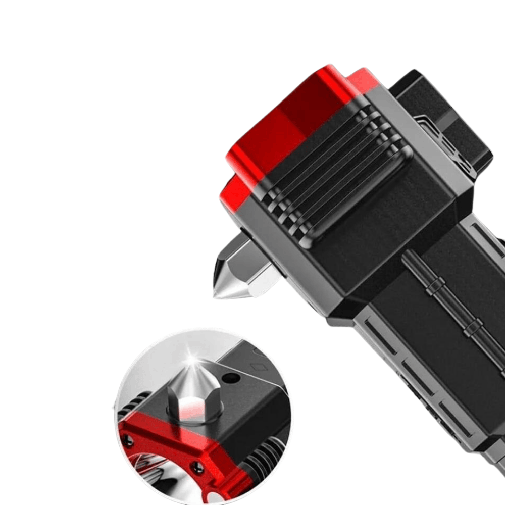 Close-up of the flashlight's upper side, highlighting the LED light