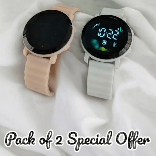 Front view showcasing the LED watch for kids.